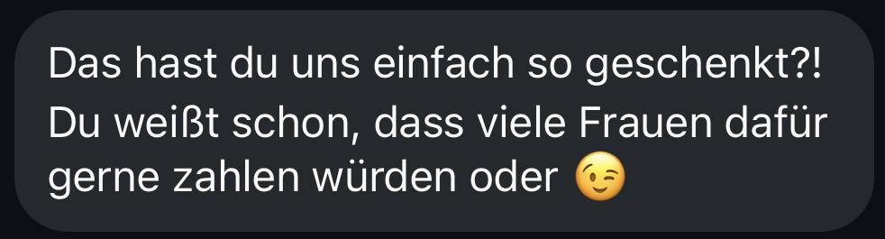 Nachricht einer Teilnehmerin an Anna