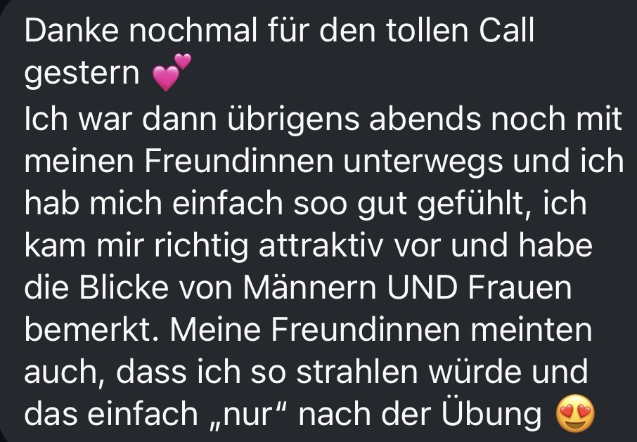 Nachricht einer Teilnehmerin