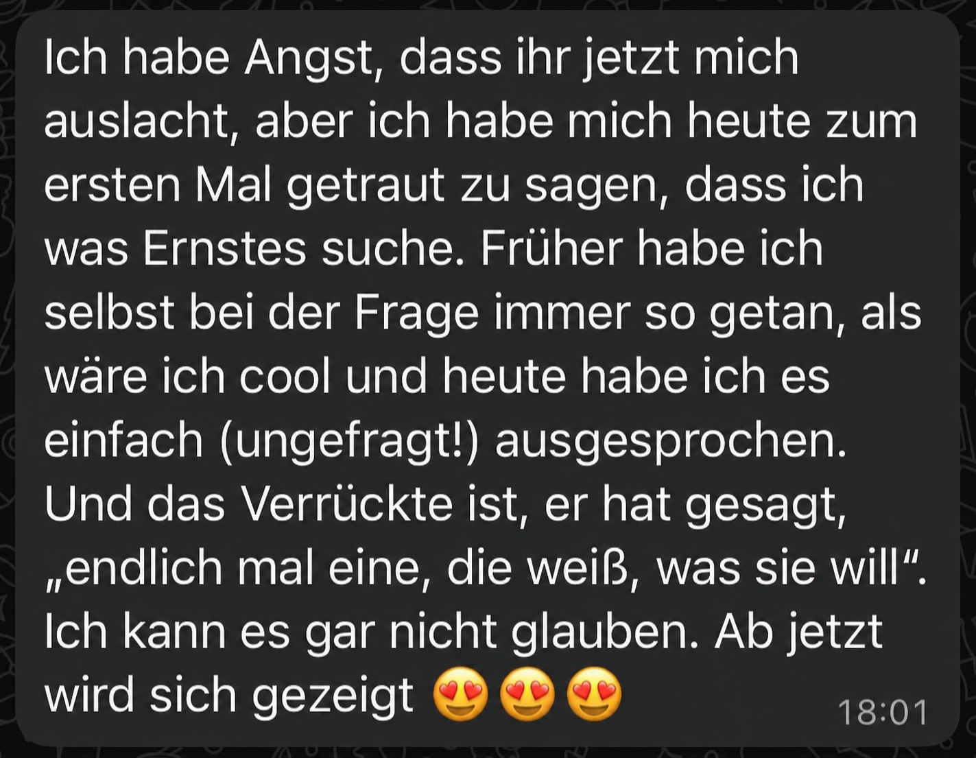 Nachricht einer Teilnehmerin