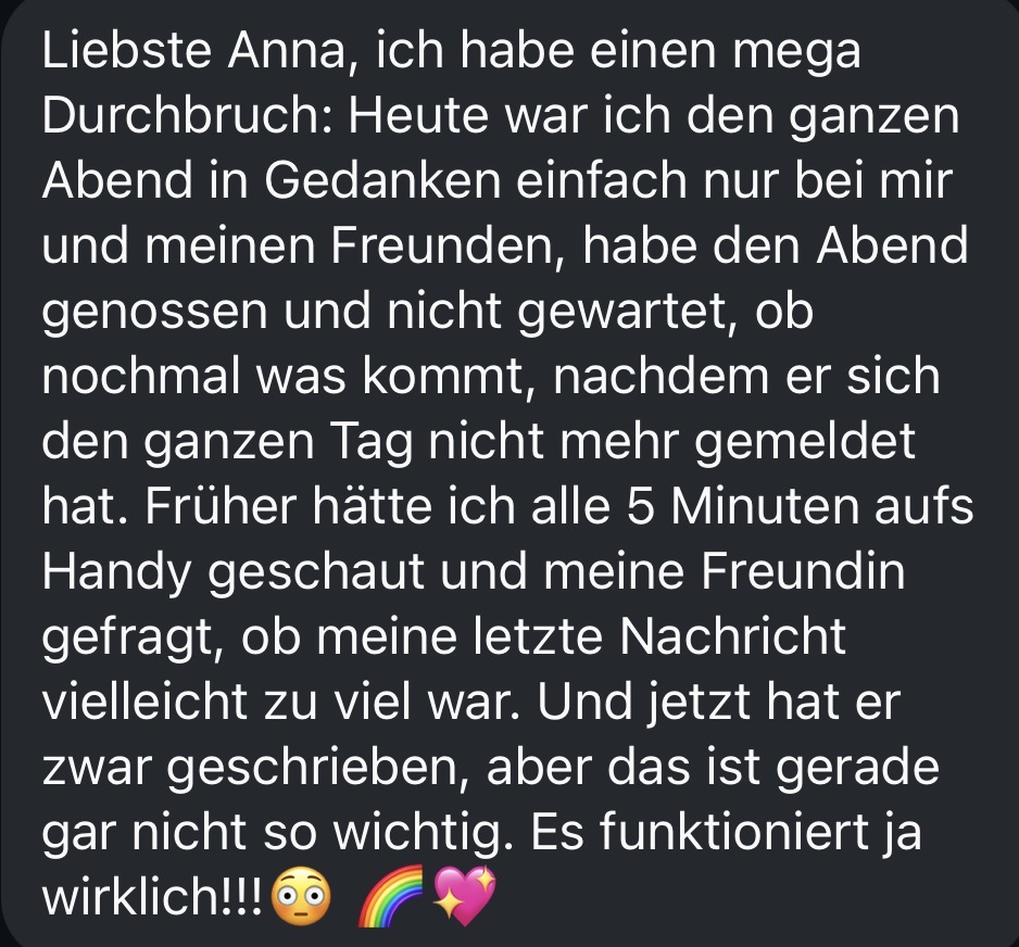 Nachricht einer Teilnehmerin