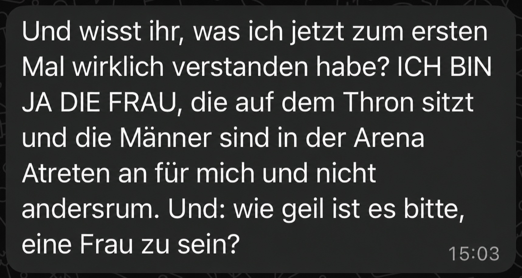 Nachricht einer Teilnehmerin