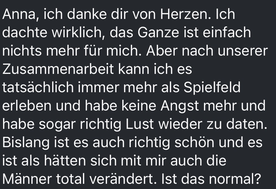Nachricht einer Teilnehmerin