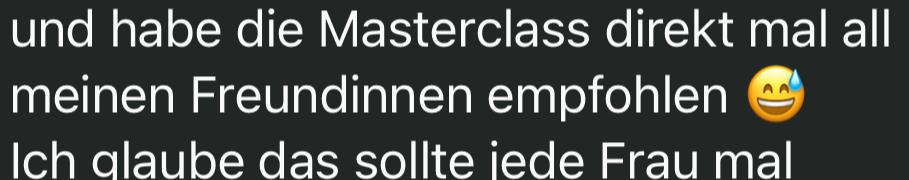 Nachricht einer Teilnehmerin an Anna
