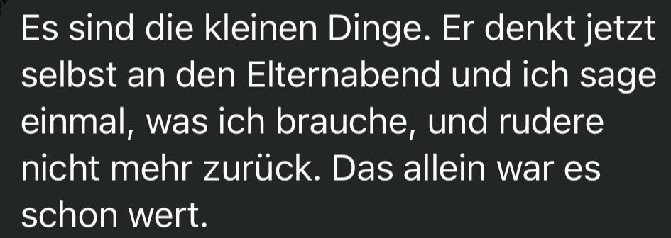 Nachricht einer Teilnehmerin