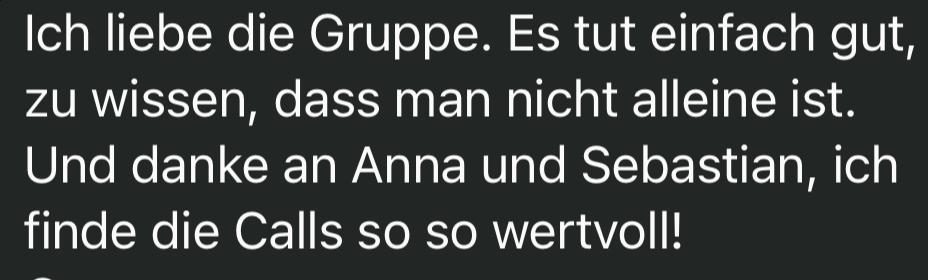 Nachricht einer Teilnehmerin