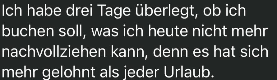Nachricht einer Teilnehmerin